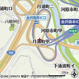 石川県金沢市月浦町甲周辺の地図