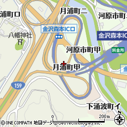 石川県金沢市月浦町（甲）周辺の地図