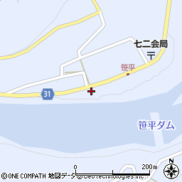 長野県長野市七二会甲1421周辺の地図