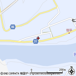 長野県長野市七二会甲1391-1周辺の地図