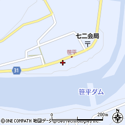 長野県長野市七二会甲1447周辺の地図