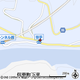 長野県長野市七二会甲周辺の地図