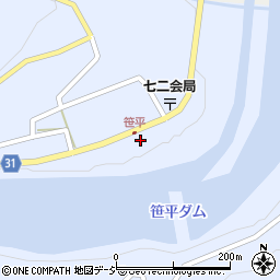 長野県長野市七二会甲1464周辺の地図