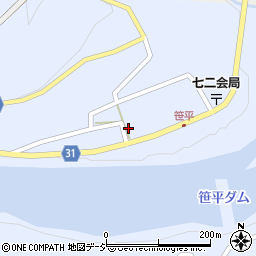 長野県長野市七二会甲1423周辺の地図