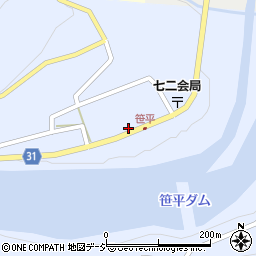 長野県長野市七二会甲1445周辺の地図