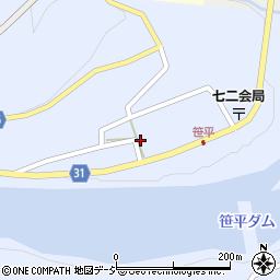 長野県長野市七二会甲1424周辺の地図