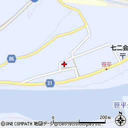 長野県長野市七二会甲1536周辺の地図