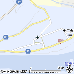 長野県長野市七二会甲1542周辺の地図