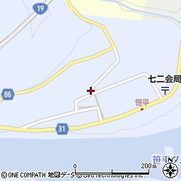長野県長野市七二会甲1543周辺の地図