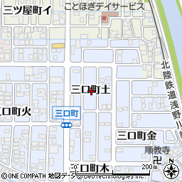石川県金沢市三口町土周辺の地図