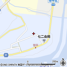 長野県長野市七二会甲1558周辺の地図
