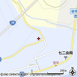 長野県長野市七二会甲1580周辺の地図