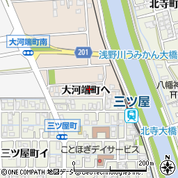 石川県金沢市大河端町ヘ周辺の地図