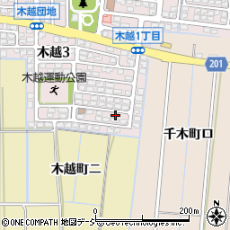石川県金沢市木越3丁目30周辺の地図