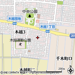 石川県金沢市木越3丁目70周辺の地図