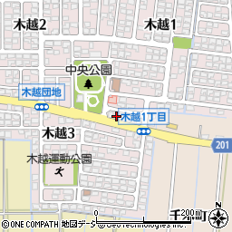 金沢木越郵便局 ＡＴＭ周辺の地図