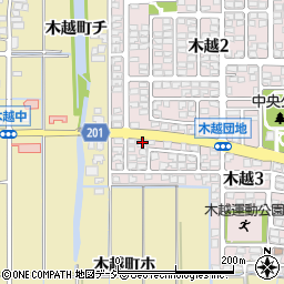石川県金沢市木越3丁目168周辺の地図