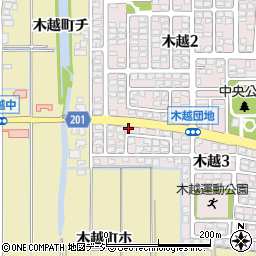 石川県金沢市木越3丁目164周辺の地図