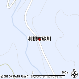 群馬県沼田市利根町砂川周辺の地図