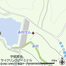 赤川ダム周辺の地図