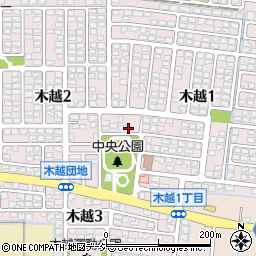 石川県金沢市木越周辺の地図
