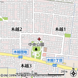 石川県金沢市木越周辺の地図