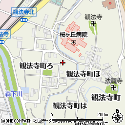 石川県金沢市観法寺町ロ周辺の地図
