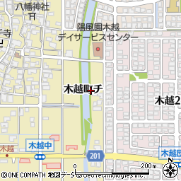 石川県金沢市木越町（チ）周辺の地図