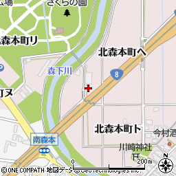 石川県金沢市北森本町ヘ周辺の地図