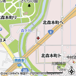 石川県金沢市北森本町（ヘ）周辺の地図