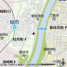 北國新聞　東蚊爪販売所周辺の地図