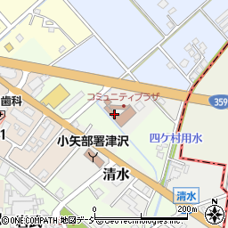 小矢部市役所公民館　津沢公民館周辺の地図