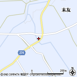 富山県小矢部市末友332周辺の地図