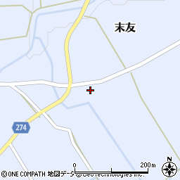 富山県小矢部市末友548周辺の地図