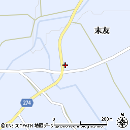 富山県小矢部市末友368周辺の地図