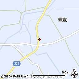 富山県小矢部市末友369周辺の地図