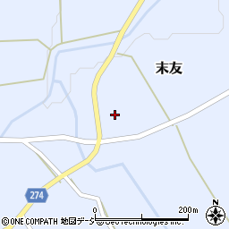 富山県小矢部市末友366周辺の地図