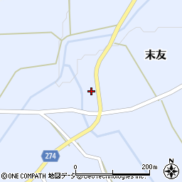 富山県小矢部市末友348周辺の地図