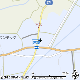 富山県小矢部市末友36周辺の地図