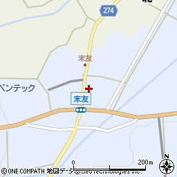 富山県小矢部市末友39周辺の地図
