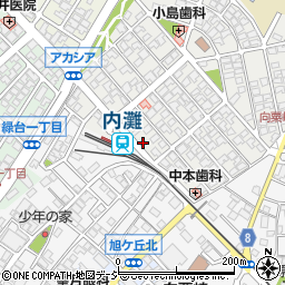 名鉄協商内灘駅前駐車場周辺の地図
