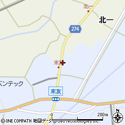 富山県小矢部市末友53周辺の地図