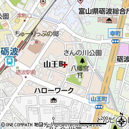 富山県砺波市山王町周辺の地図