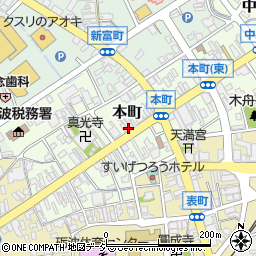 富山県砺波市本町周辺の地図