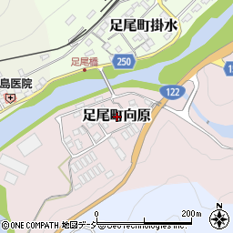 栃木県日光市足尾町向原周辺の地図