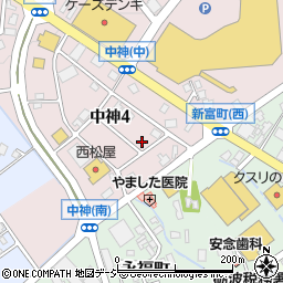 富山県砺波市中神4丁目68周辺の地図