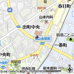 富山県砺波市出町中央周辺の地図