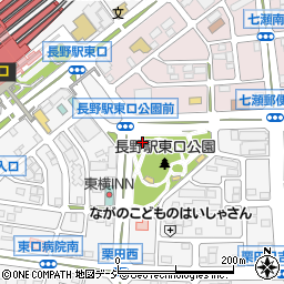 長野駅東口公園トイレ周辺の地図