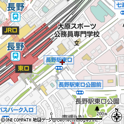 長野駅東口周辺の地図