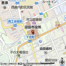 沼田市役所　市民活動拠点コミュニティテラス周辺の地図